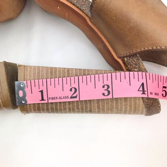 Five Worlds Brown Leather Lace Tie Stacked Heel Platform Sandals - Picture 11 of 16